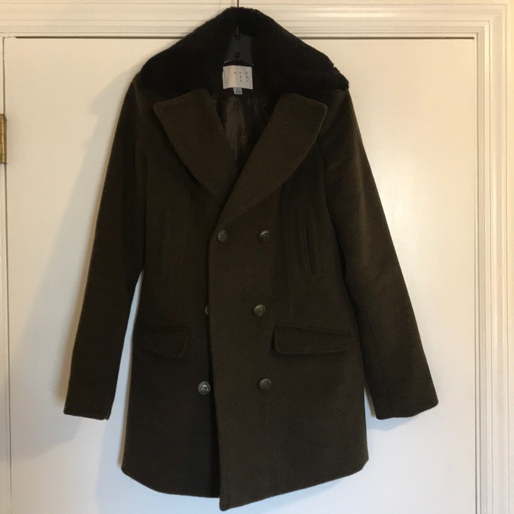 Dark green pea coat